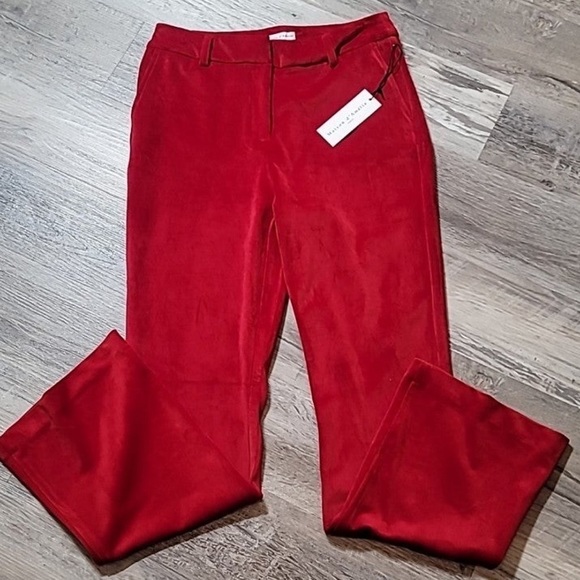 Maison d'Amelie Paris Red Velveteen Trouser Pants Women's Size 2/4 - Picture 13 of 16